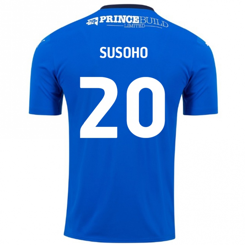 Enfant Football Maillot Mahamadou Susoho #20 Bleu Blanc Tenues Domicile 2024/25