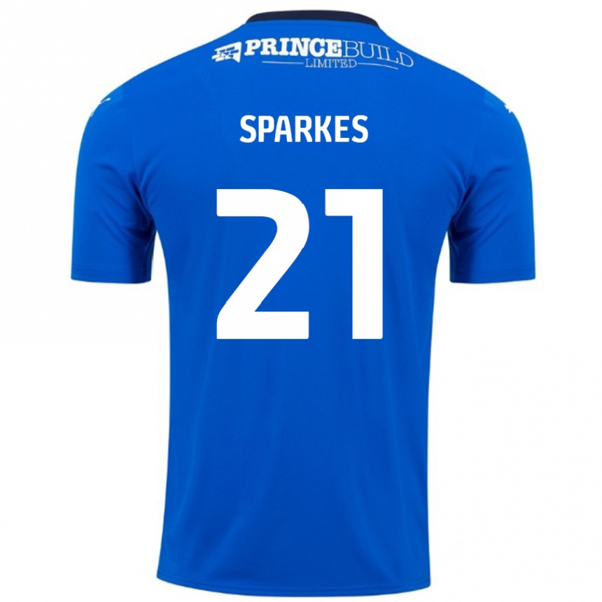 Enfant Football Maillot Jack Sparkes #21 Bleu Blanc Tenues Domicile 2024/25