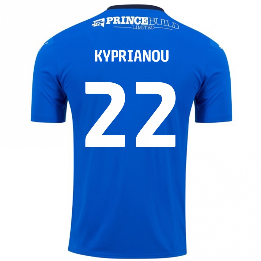 Enfant Football Maillot Hector Kyprianou #22 Bleu Blanc Tenues Domicile 2024/25