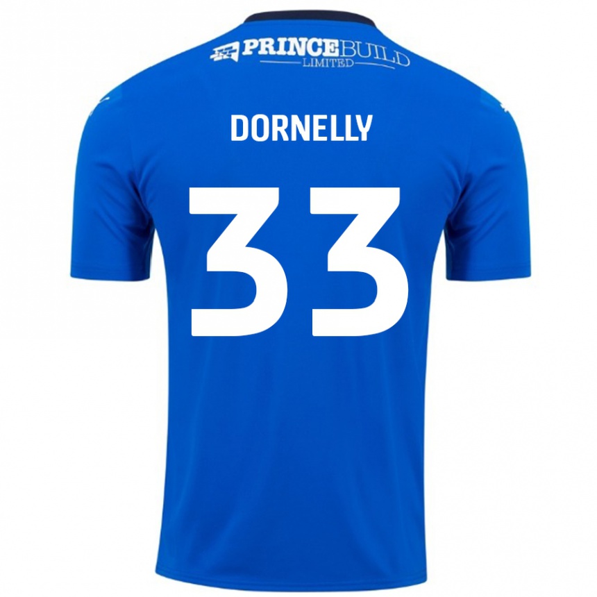 Enfant Football Maillot James Dornelly #33 Bleu Blanc Tenues Domicile 2024/25