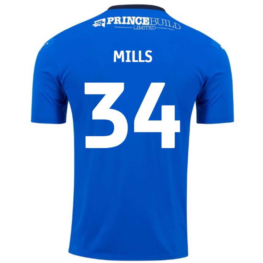 Enfant Football Maillot Harley Mills #34 Bleu Blanc Tenues Domicile 2024/25