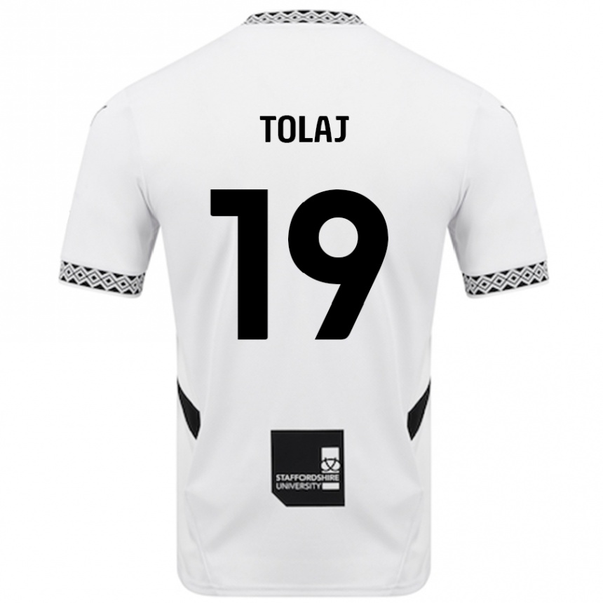 Enfant Football Maillot Lorent Tolaj #19 Blanc Tenues Domicile 2024/25