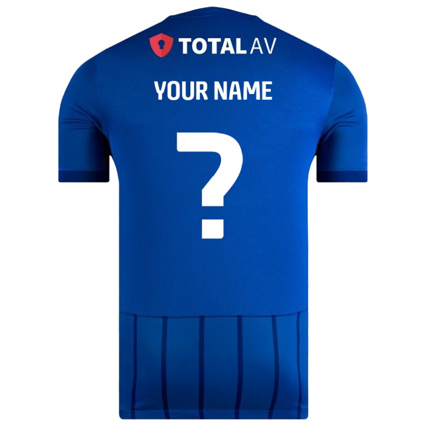 Enfant Football Maillot Votre Nom #0 Bleu Tenues Domicile 2024/25