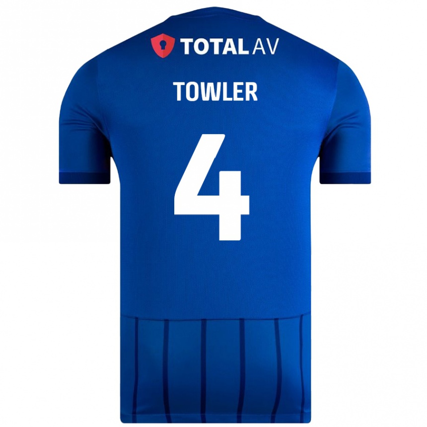 Enfant Football Maillot Ryley Towler #4 Bleu Tenues Domicile 2024/25