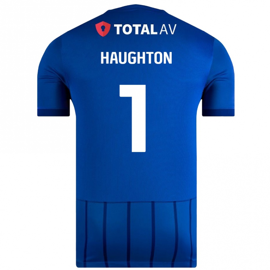 Enfant Football Maillot Hannah Haughton #1 Bleu Tenues Domicile 2024/25