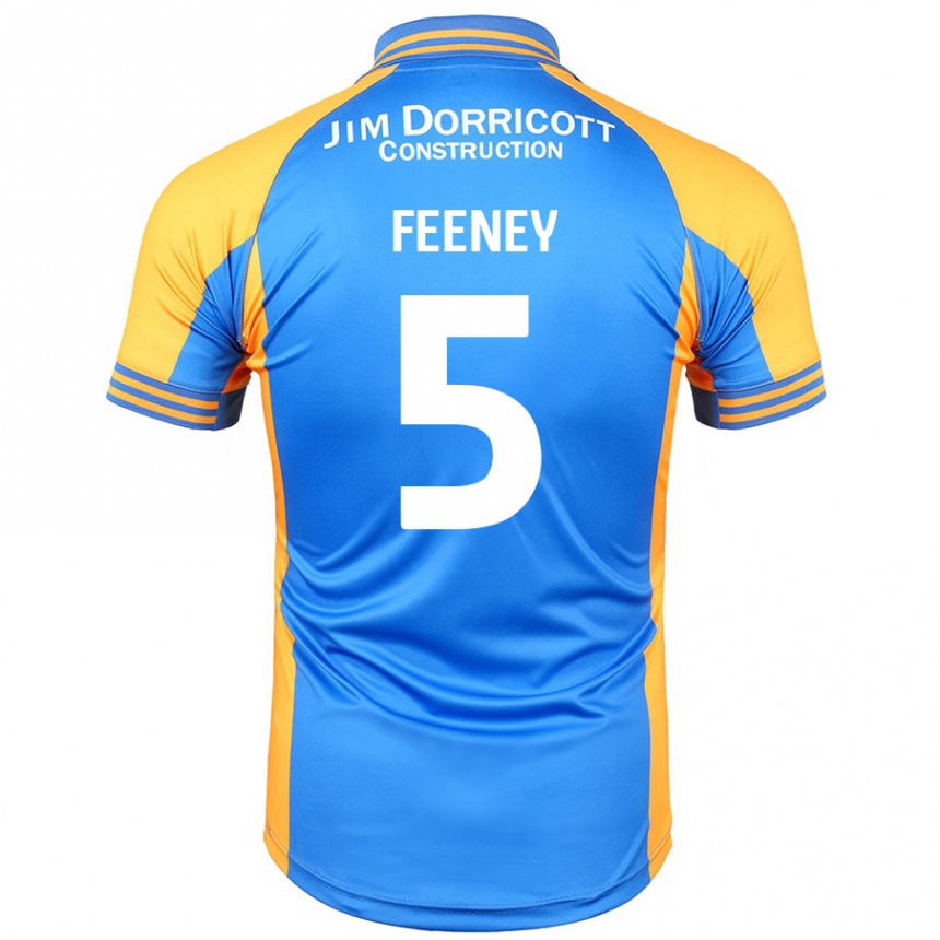 Enfant Football Maillot Morgan Feeney #5 Bleu Ambre Tenues Domicile 2024/25