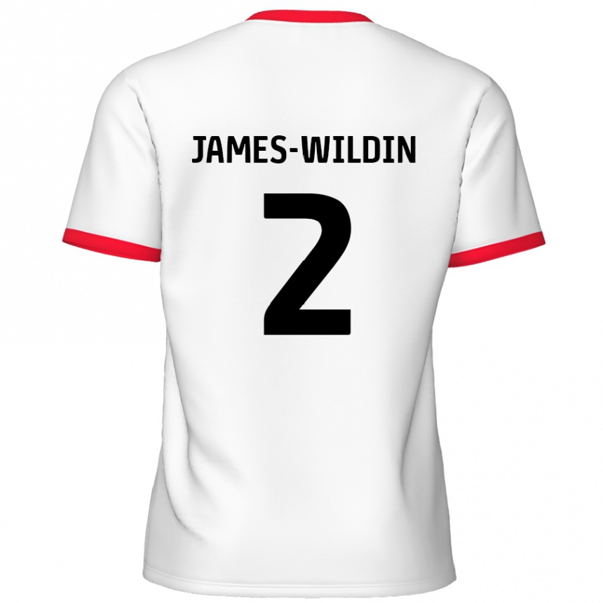 Enfant Football Maillot Luther James-Wildin #2 Blanc Rouge Tenues Domicile 2024/25