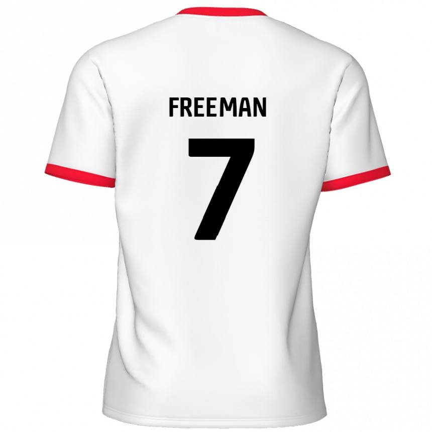 Enfant Football Maillot Nick Freeman #7 Blanc Rouge Tenues Domicile 2024/25