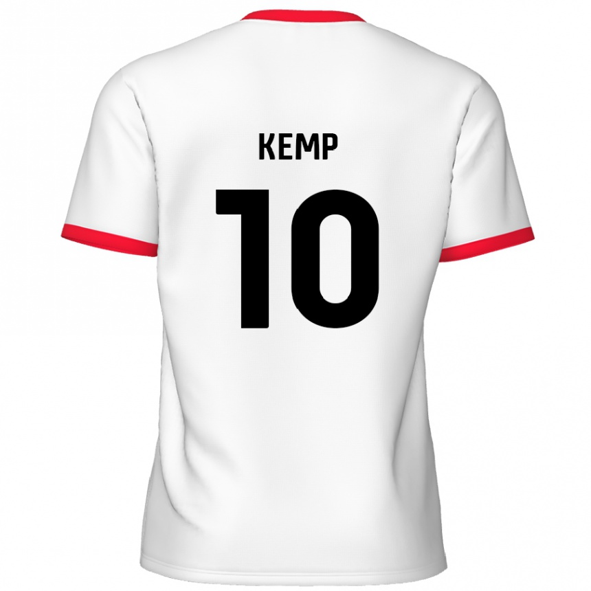 Enfant Football Maillot Dan Kemp #10 Blanc Rouge Tenues Domicile 2024/25