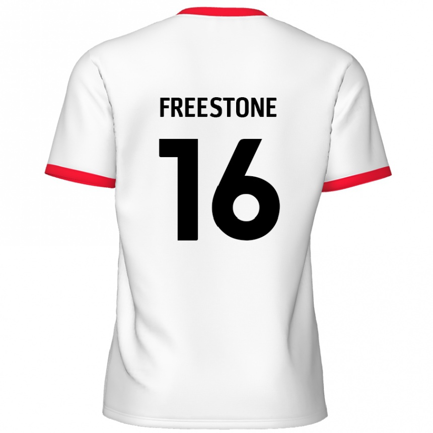 Enfant Football Maillot Lewis Freestone #16 Blanc Rouge Tenues Domicile 2024/25