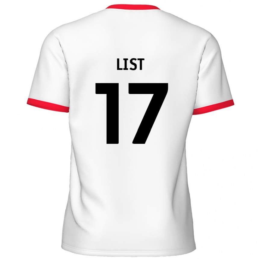 Enfant Football Maillot Elliott List #17 Blanc Rouge Tenues Domicile 2024/25