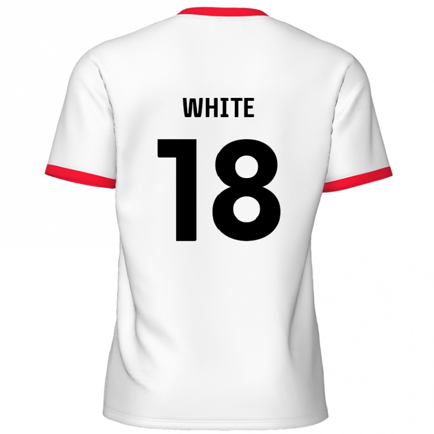 Enfant Football Maillot Harvey White #18 Blanc Rouge Tenues Domicile 2024/25