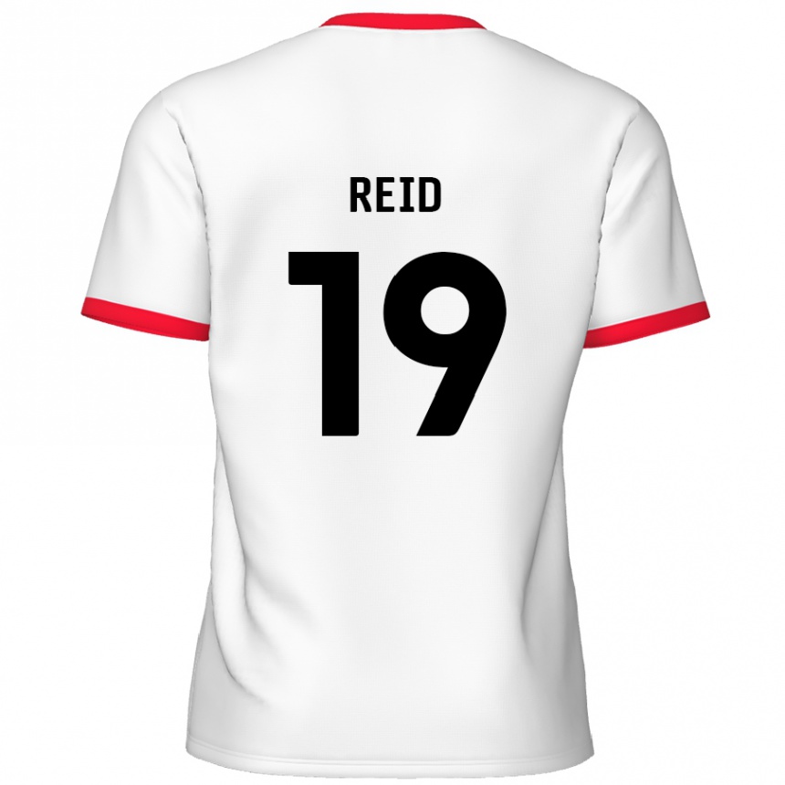 Enfant Football Maillot Jamie Reid #19 Blanc Rouge Tenues Domicile 2024/25