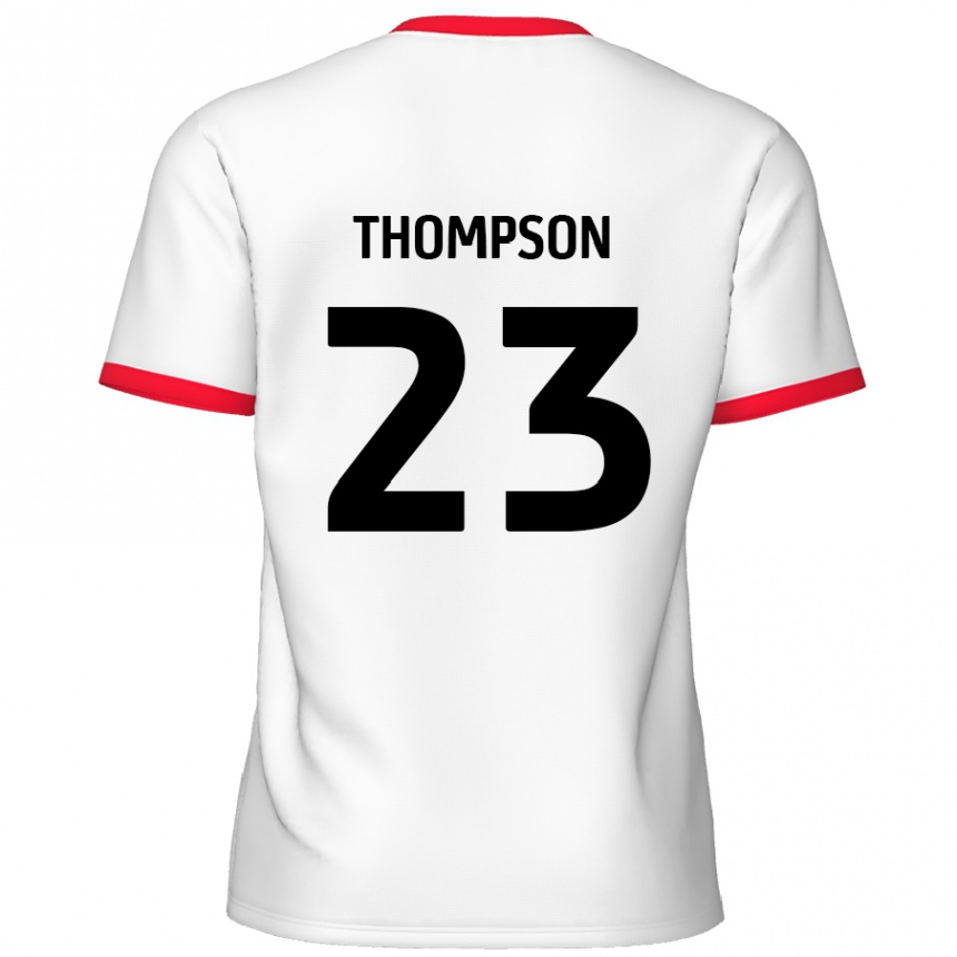 Enfant Football Maillot Louis Thompson #23 Blanc Rouge Tenues Domicile 2024/25