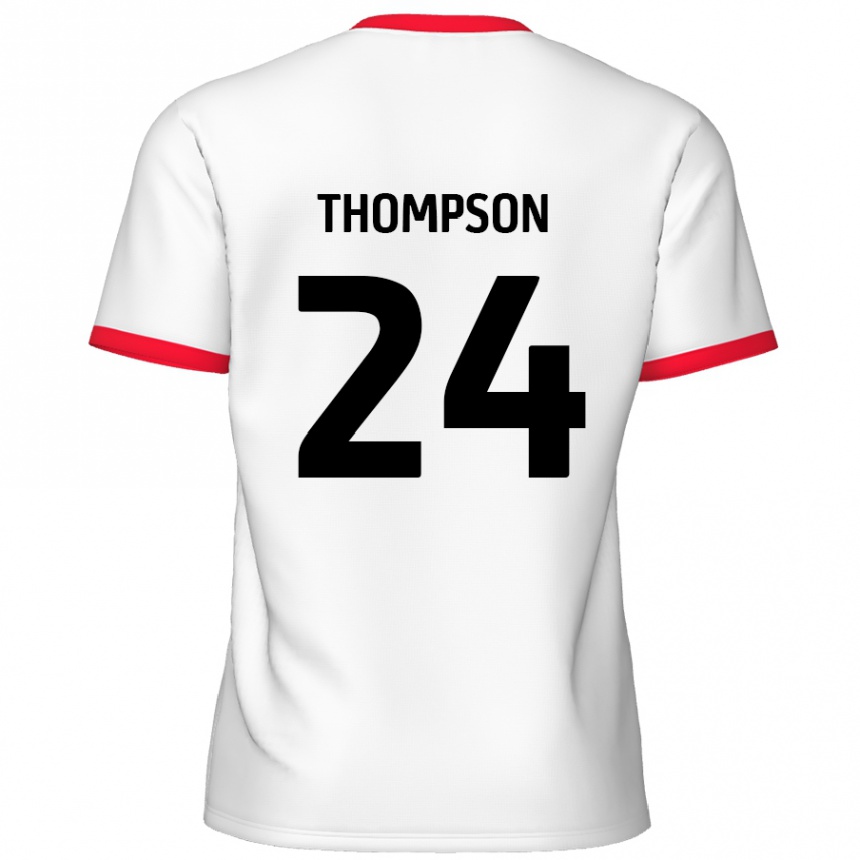 Enfant Football Maillot Ben Thompson #24 Blanc Rouge Tenues Domicile 2024/25