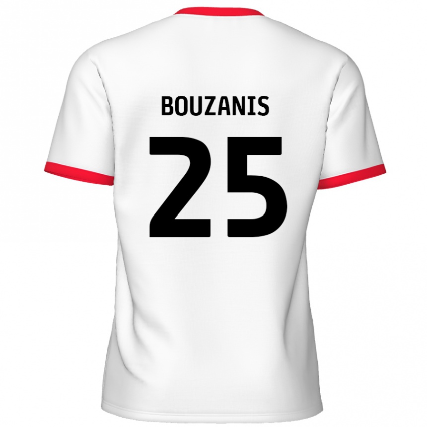 Enfant Football Maillot Dean Bouzanis #25 Blanc Rouge Tenues Domicile 2024/25