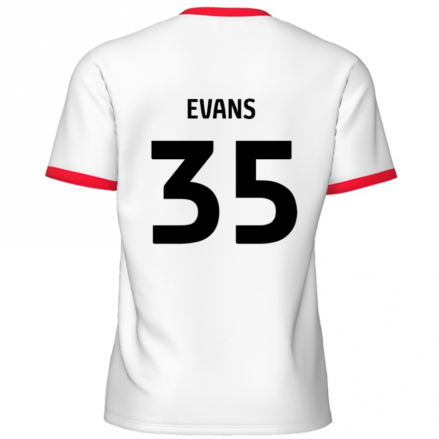 Enfant Football Maillot Makise Evans #35 Blanc Rouge Tenues Domicile 2024/25