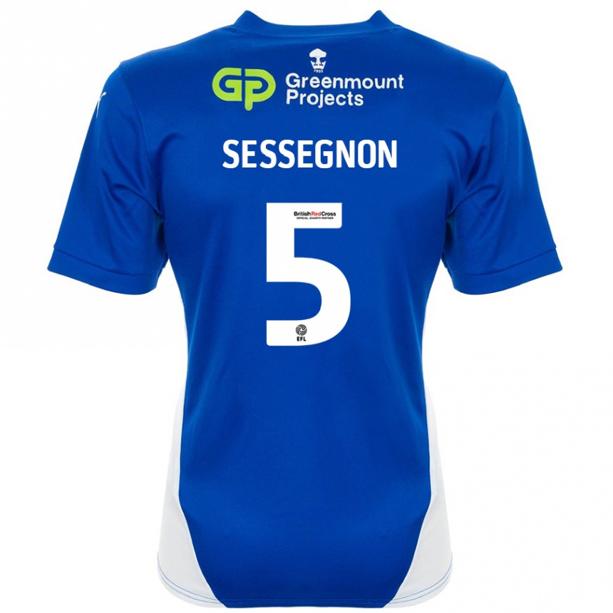 Enfant Football Maillot Steven Sessegnon #5 Bleu Blanc Tenues Domicile 2024/25