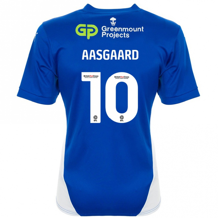 Enfant Football Maillot Thelo Aasgaard #10 Bleu Blanc Tenues Domicile 2024/25