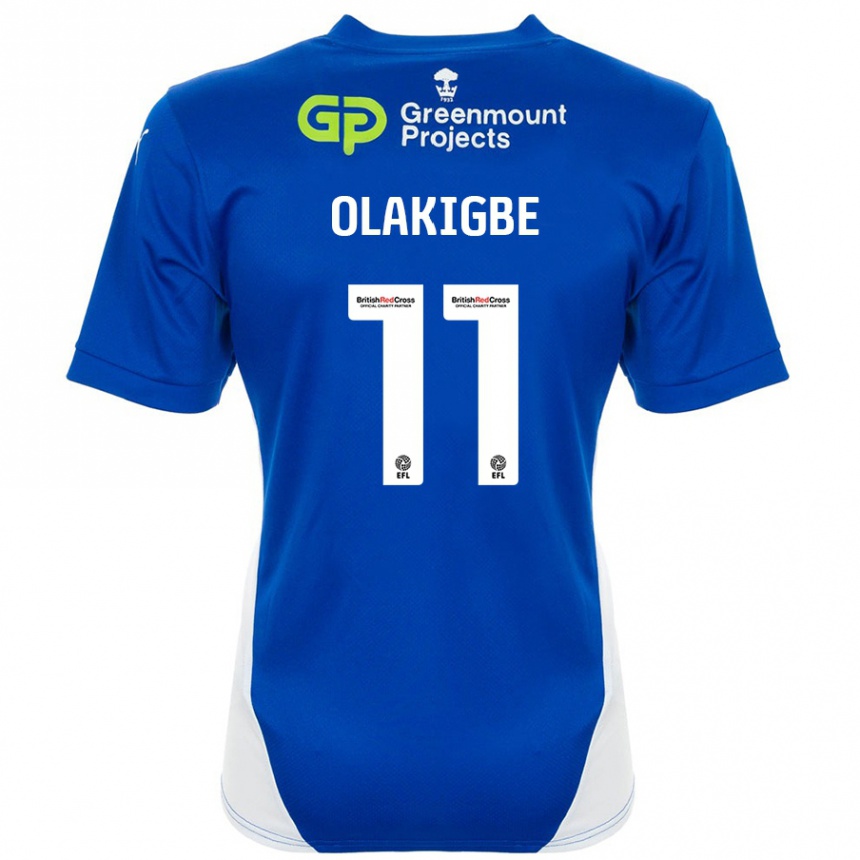 Enfant Football Maillot Michael Olakigbe #11 Bleu Blanc Tenues Domicile 2024/25