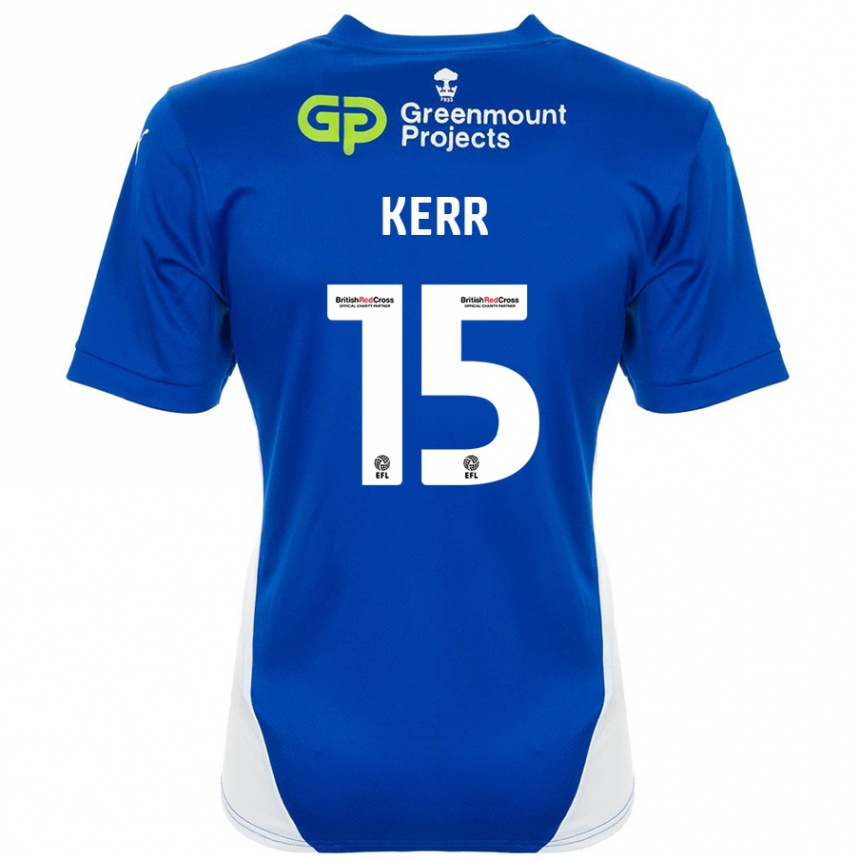 Enfant Football Maillot Jason Kerr #15 Bleu Blanc Tenues Domicile 2024/25