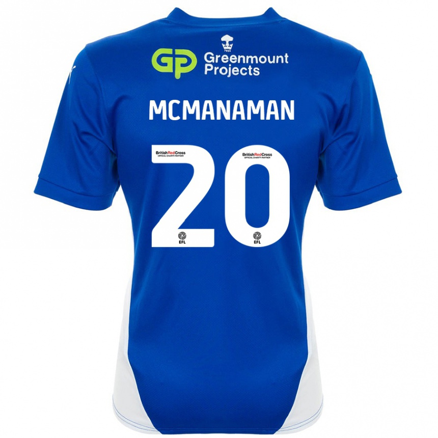 Enfant Football Maillot Callum Mcmanaman #20 Bleu Blanc Tenues Domicile 2024/25