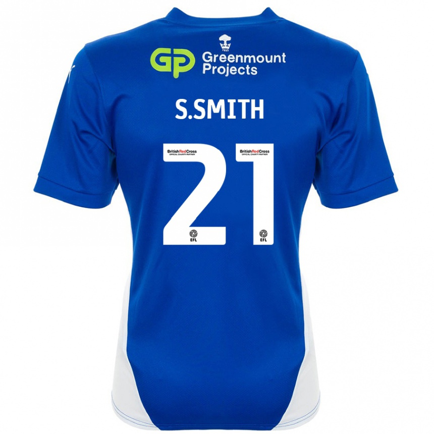 Enfant Football Maillot Scott Smith #21 Bleu Blanc Tenues Domicile 2024/25