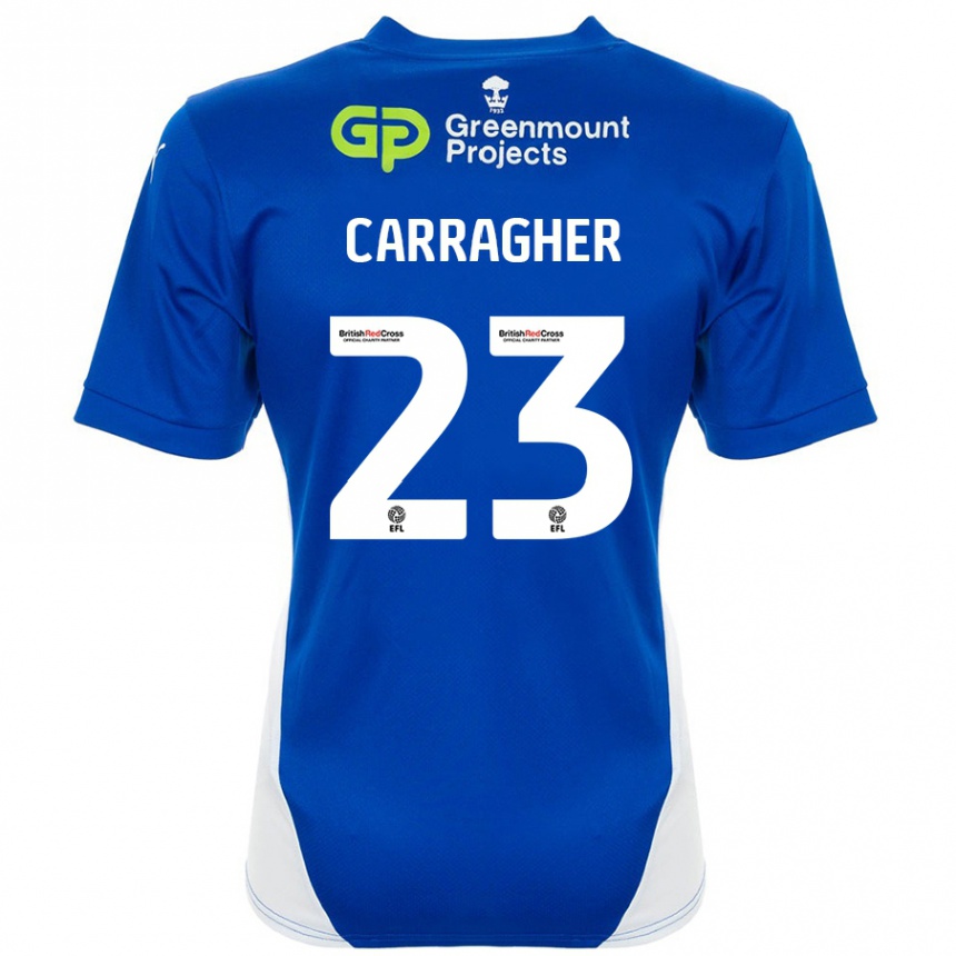 Enfant Football Maillot James Carragher #23 Bleu Blanc Tenues Domicile 2024/25