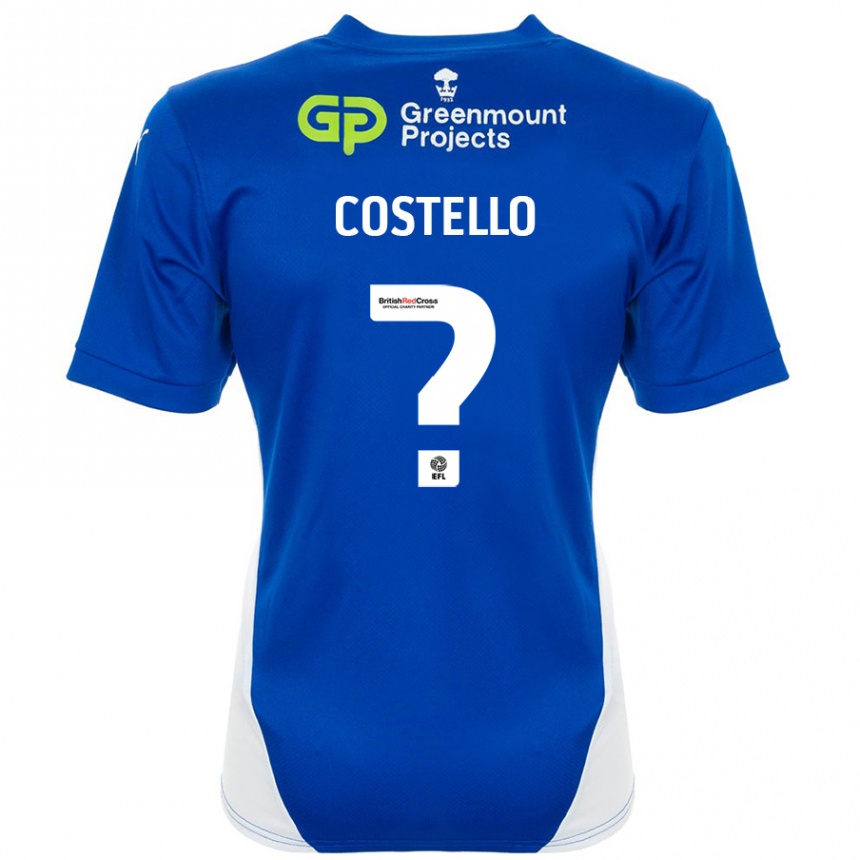 Enfant Football Maillot Tom Costello #0 Bleu Blanc Tenues Domicile 2024/25