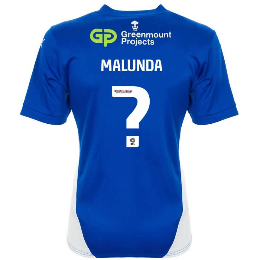 Enfant Football Maillot Troy Malunda #0 Bleu Blanc Tenues Domicile 2024/25