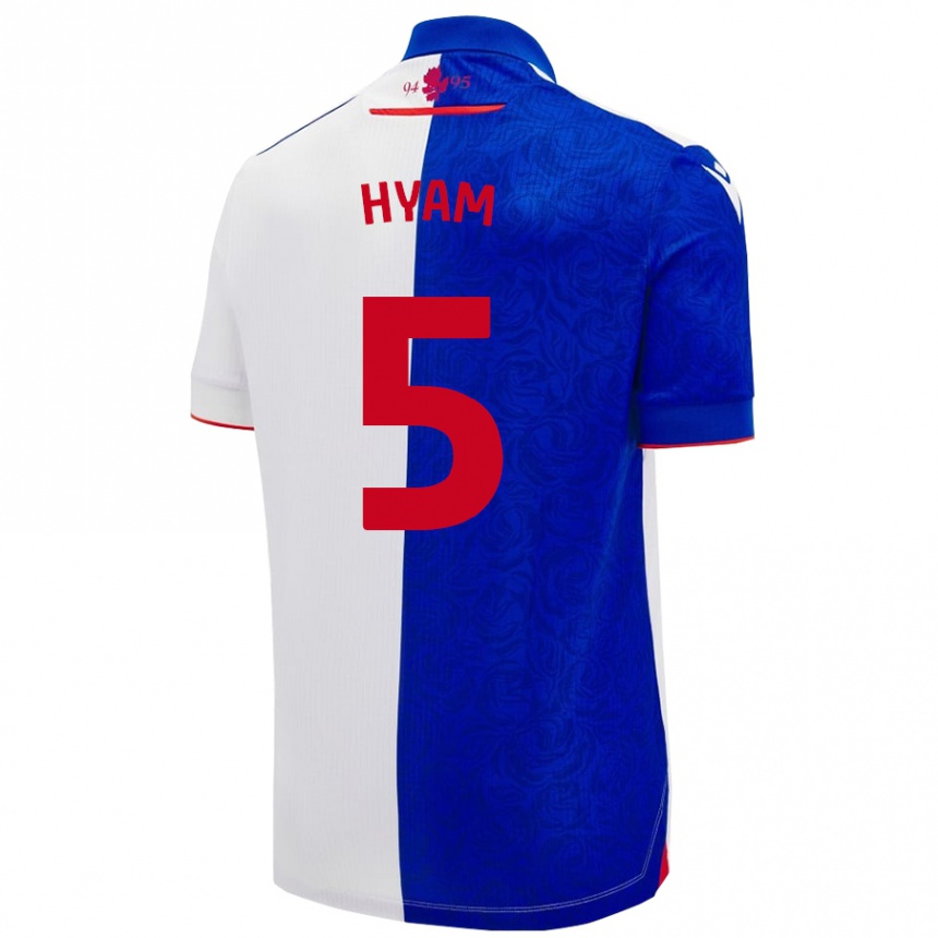 Enfant Football Maillot Dominic Hyam #5 Bleu Ciel Blanc Tenues Domicile 2024/25