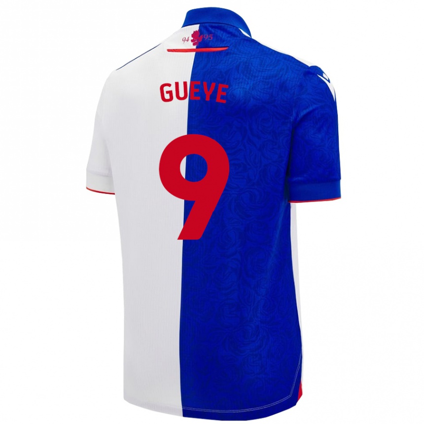 Enfant Football Maillot Makhtar Gueye #9 Bleu Ciel Blanc Tenues Domicile 2024/25