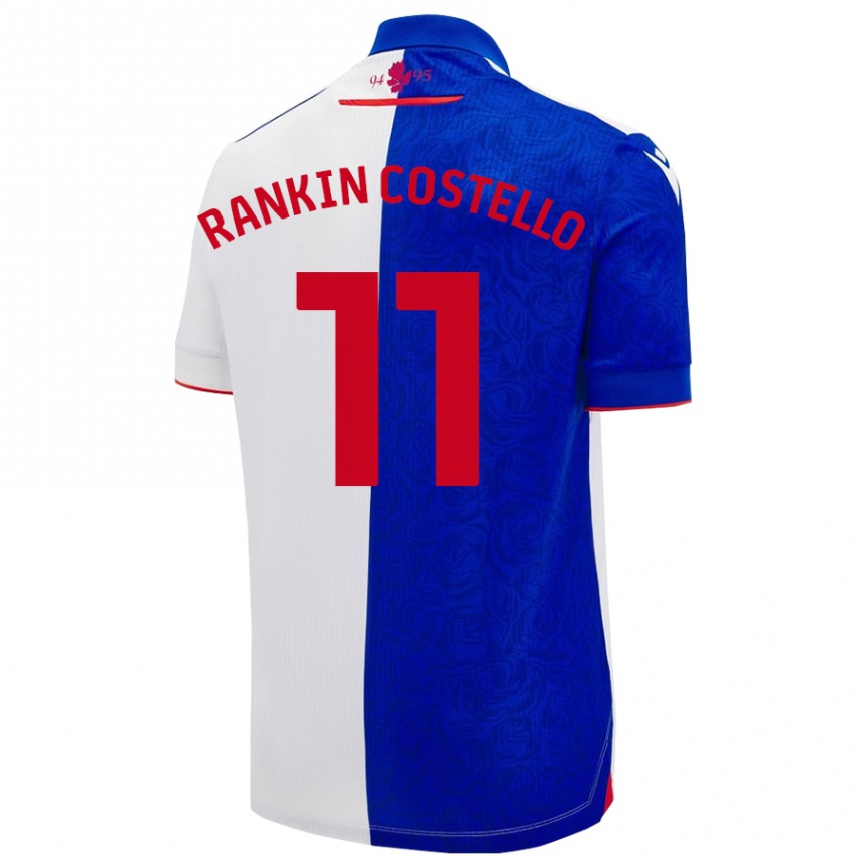 Enfant Football Maillot Joe Rankin-Costello #11 Bleu Ciel Blanc Tenues Domicile 2024/25