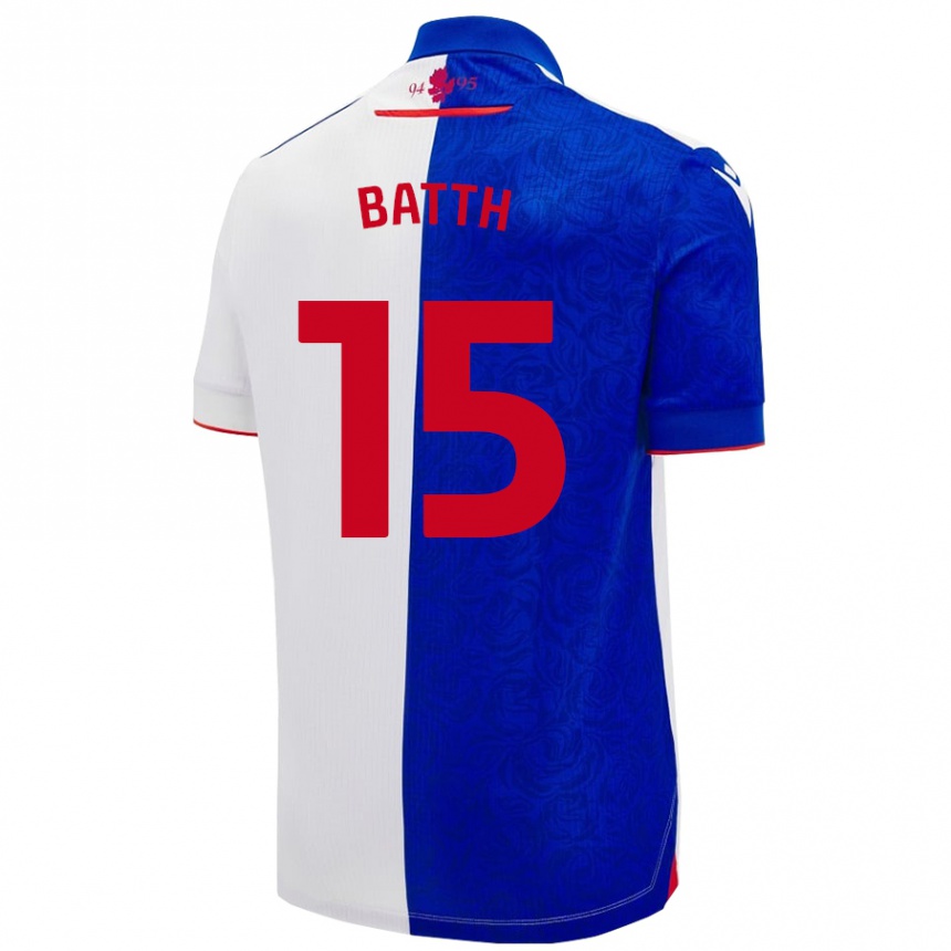 Enfant Football Maillot Danny Batth #15 Bleu Ciel Blanc Tenues Domicile 2024/25