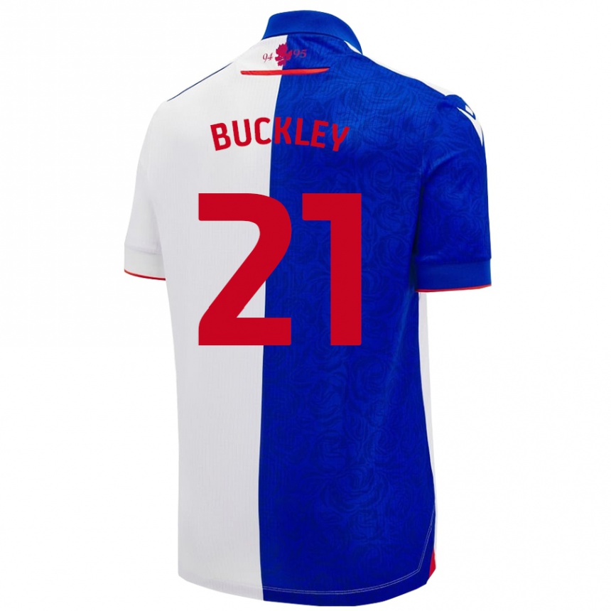 Enfant Football Maillot John Buckley #21 Bleu Ciel Blanc Tenues Domicile 2024/25