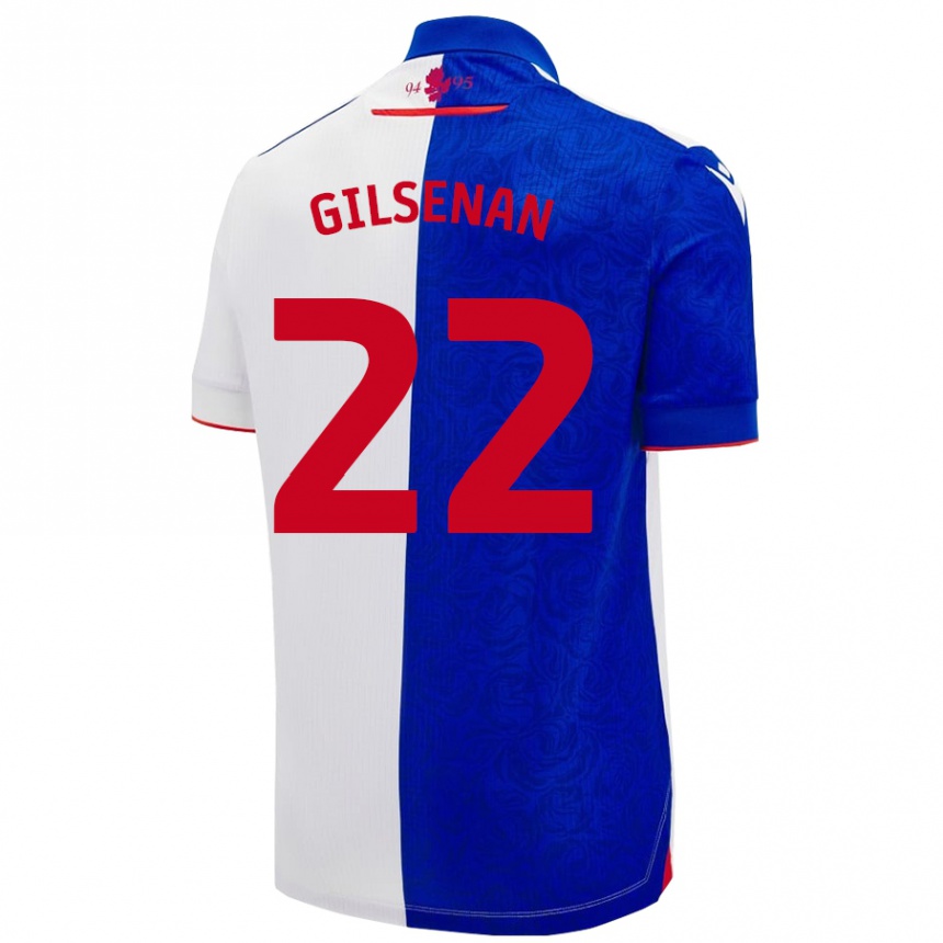 Enfant Football Maillot Zak Gilsenan #22 Bleu Ciel Blanc Tenues Domicile 2024/25