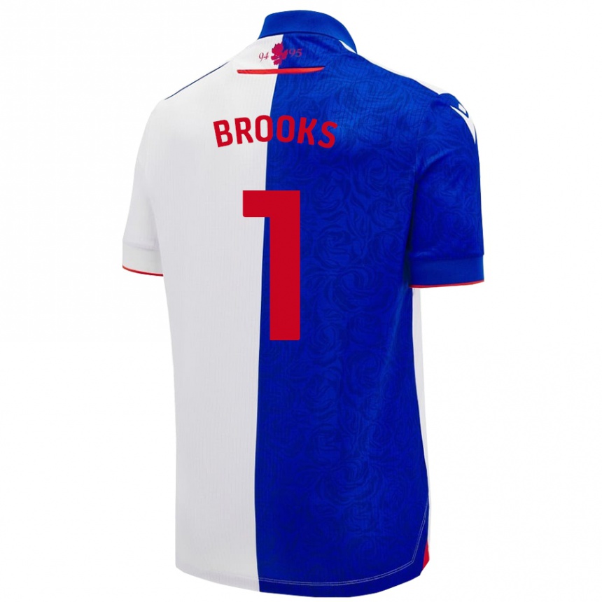 Enfant Football Maillot Alexandra Brooks #1 Bleu Ciel Blanc Tenues Domicile 2024/25