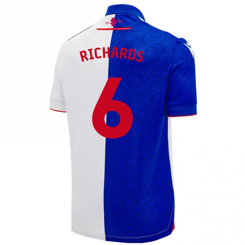 Enfant Football Maillot Jade Richards #6 Bleu Ciel Blanc Tenues Domicile 2024/25