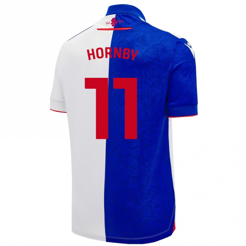 Enfant Football Maillot Megan Hornby #11 Bleu Ciel Blanc Tenues Domicile 2024/25