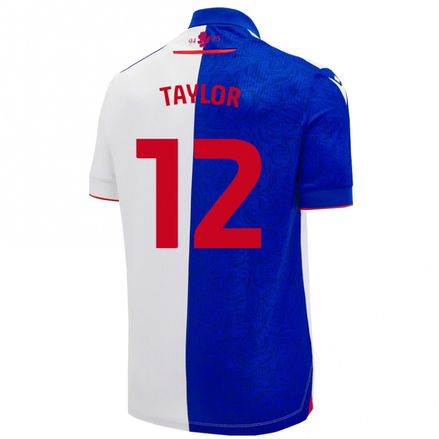 Enfant Football Maillot Emma Taylor #12 Bleu Ciel Blanc Tenues Domicile 2024/25