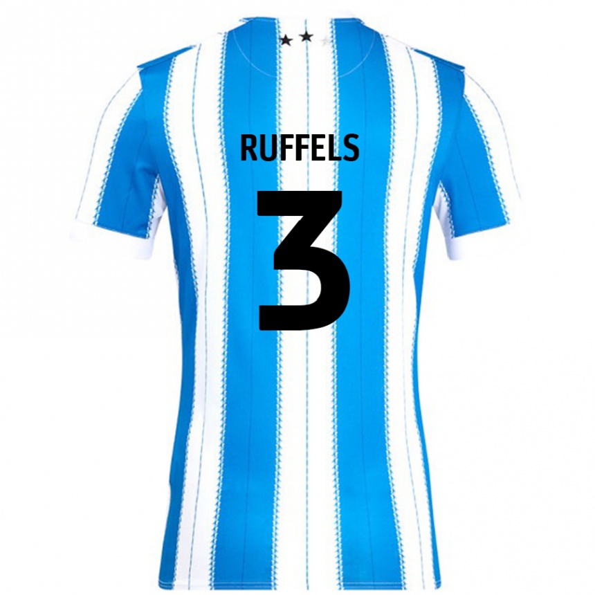 Enfant Football Maillot Josh Ruffels #3 Bleu Blanc Tenues Domicile 2024/25