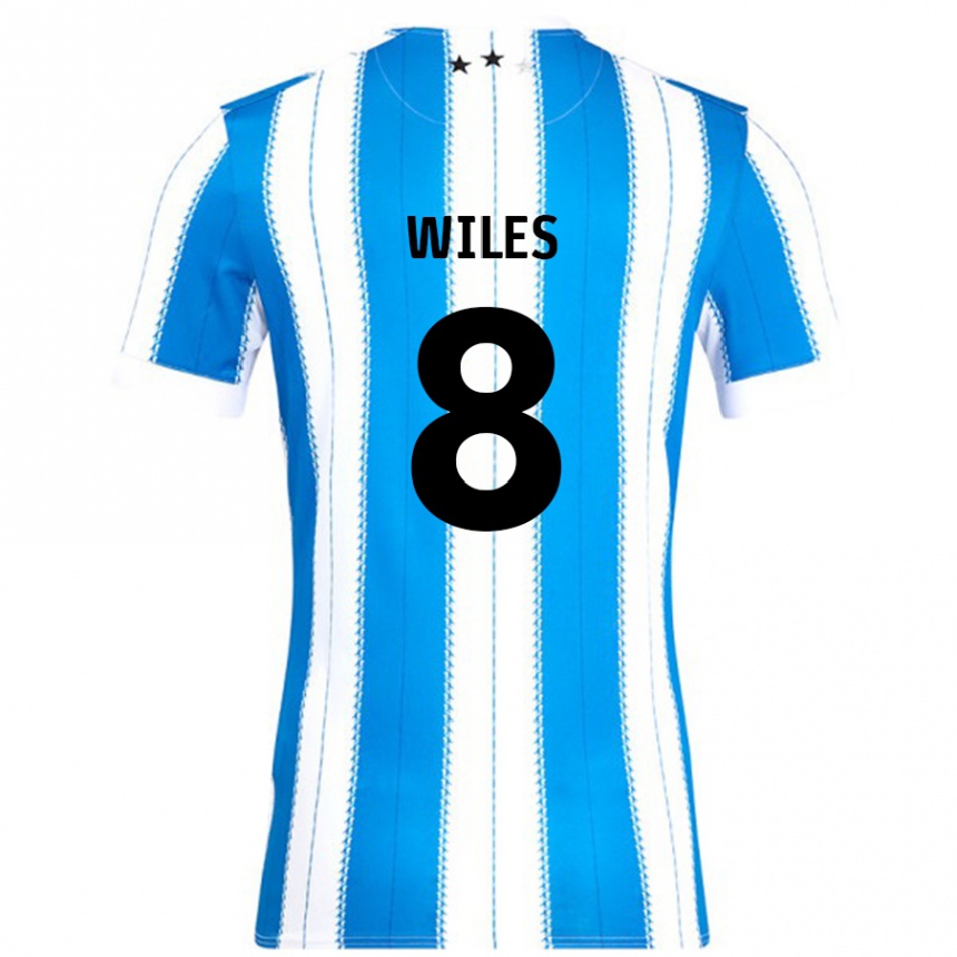 Enfant Football Maillot Ben Wiles #8 Bleu Blanc Tenues Domicile 2024/25