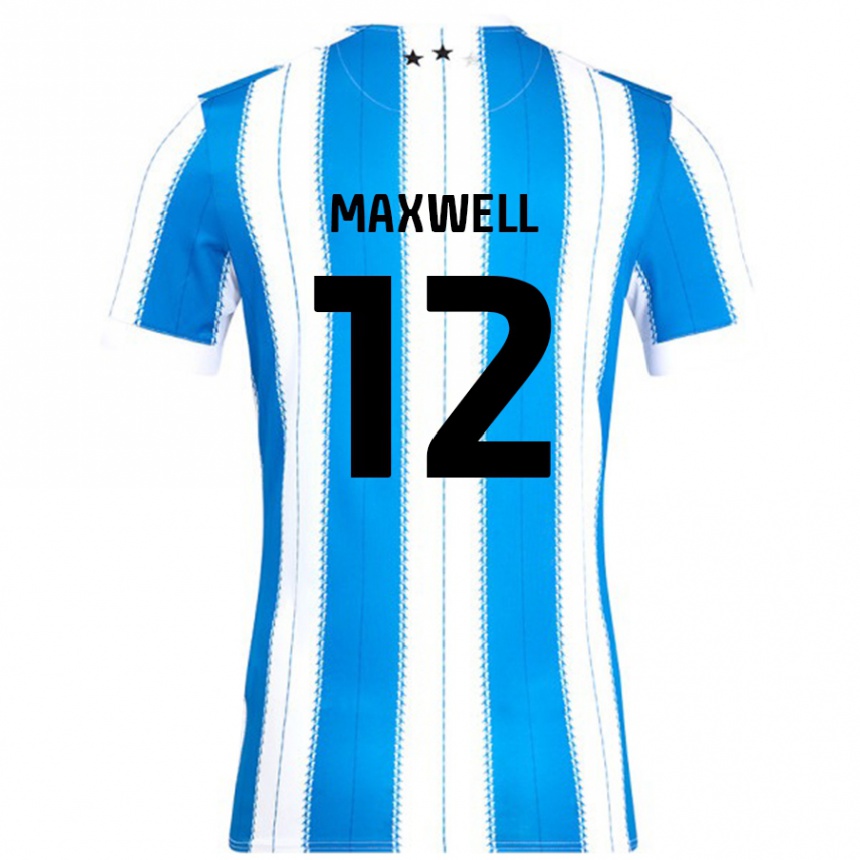 Enfant Football Maillot Chris Maxwell #12 Bleu Blanc Tenues Domicile 2024/25