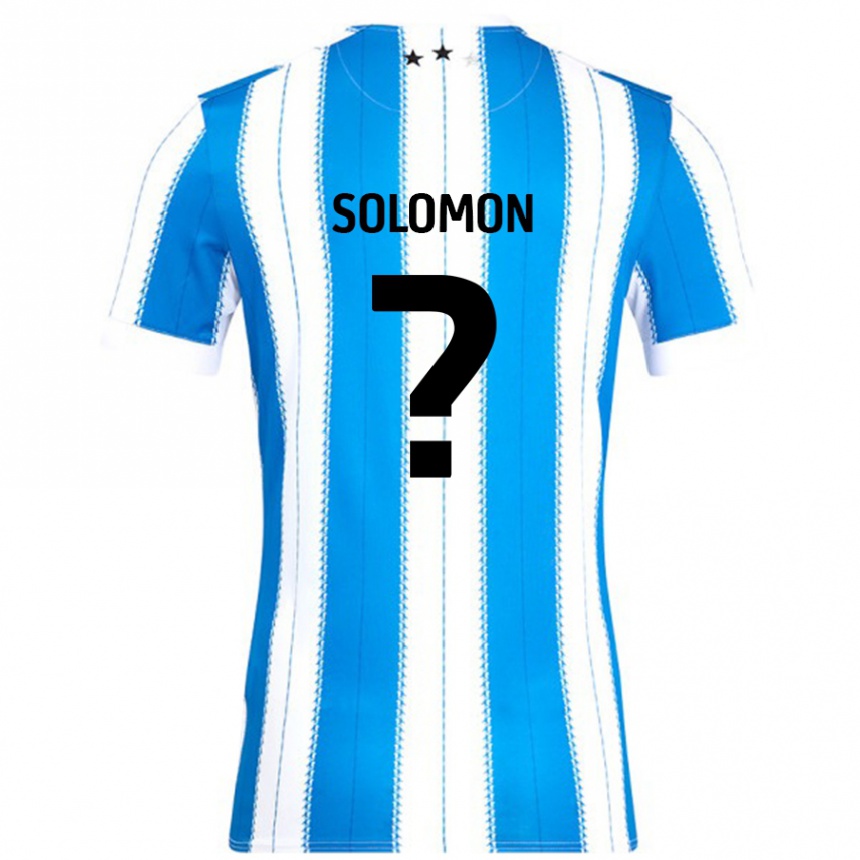 Enfant Football Maillot Eko Solomon #0 Bleu Blanc Tenues Domicile 2024/25