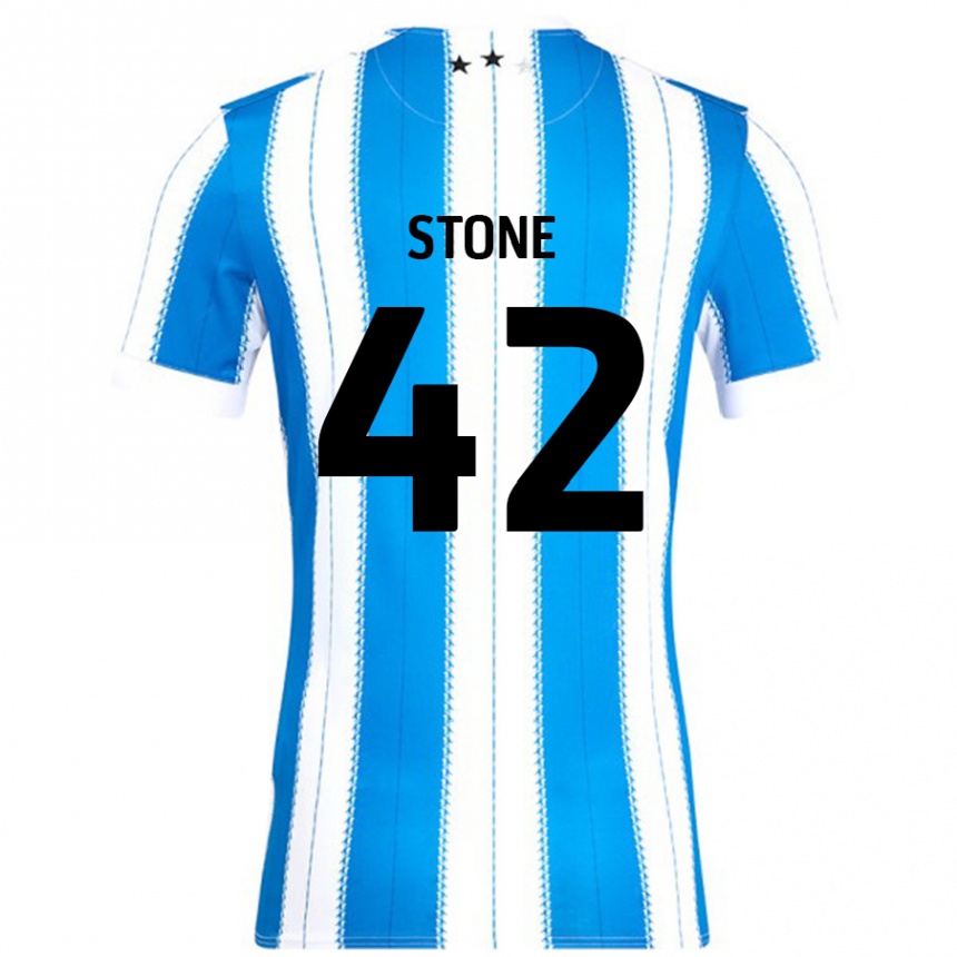 Enfant Football Maillot Michael Stone #42 Bleu Blanc Tenues Domicile 2024/25