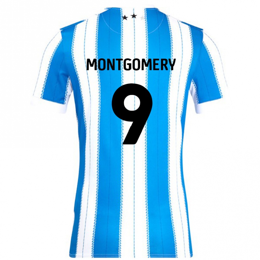 Enfant Football Maillot Ria Montgomery #9 Bleu Blanc Tenues Domicile 2024/25