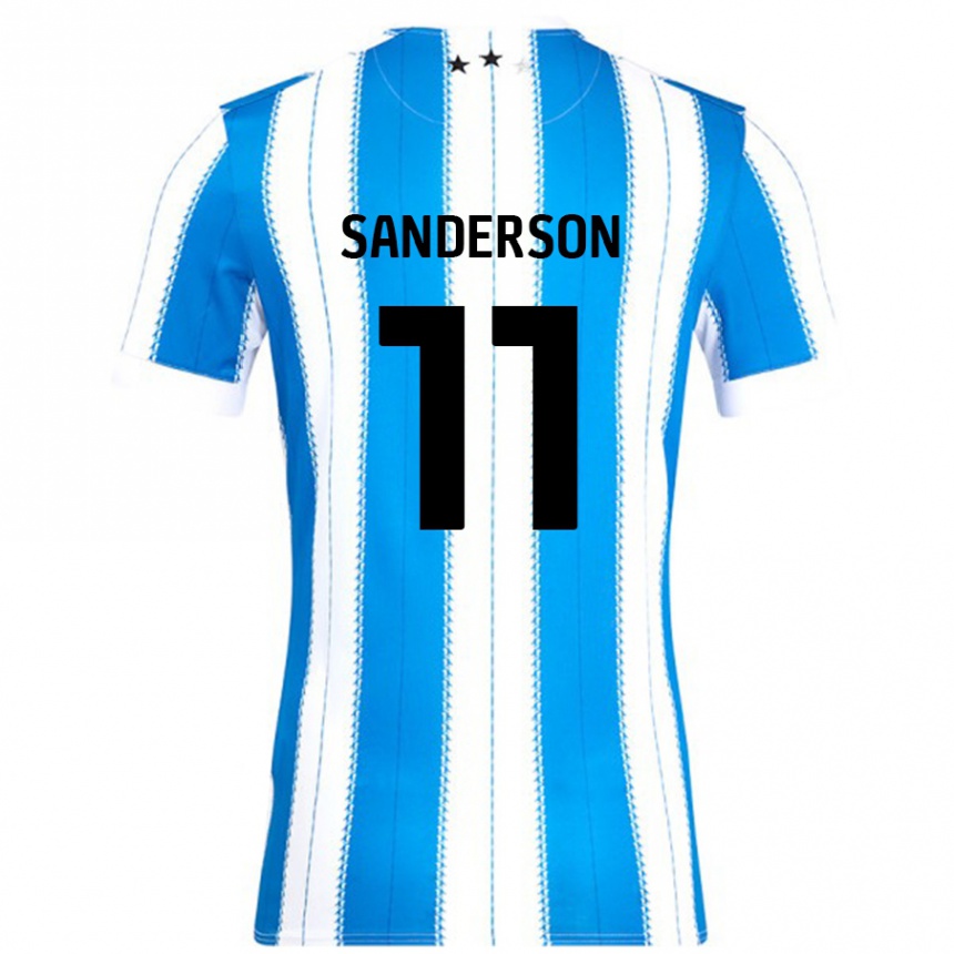 Enfant Football Maillot Brittany Sanderson #11 Bleu Blanc Tenues Domicile 2024/25