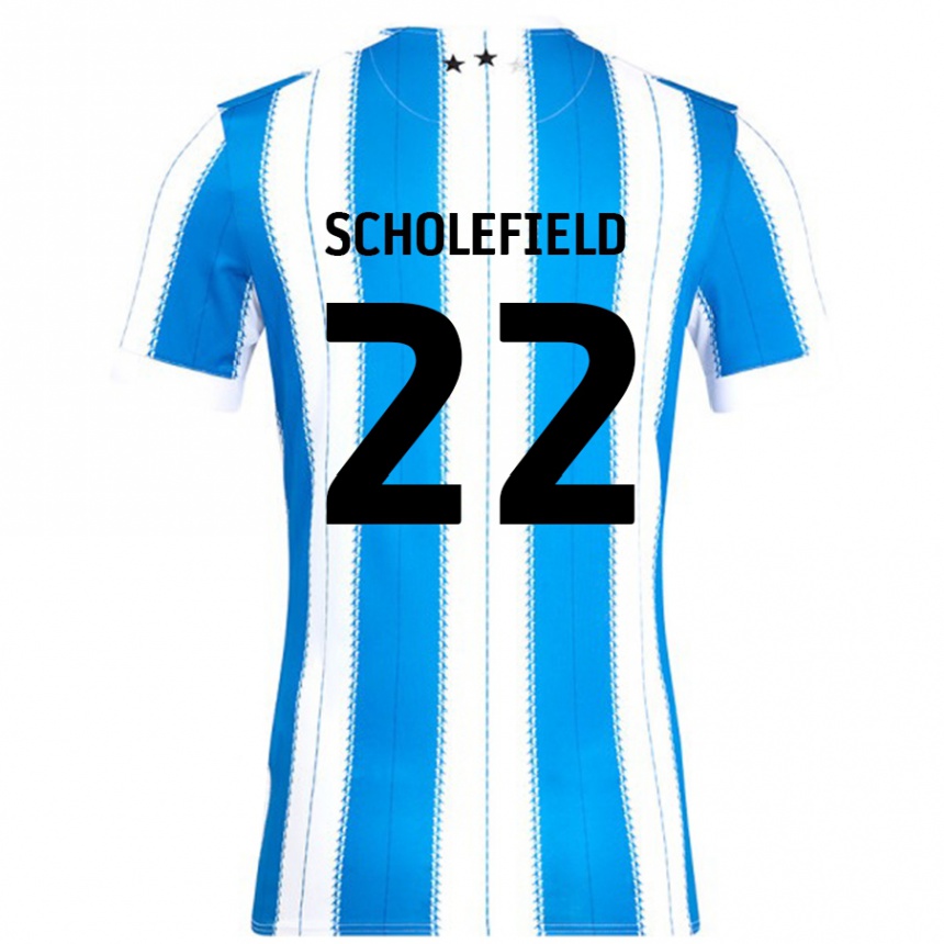 Enfant Football Maillot Lois Scholefield #22 Bleu Blanc Tenues Domicile 2024/25