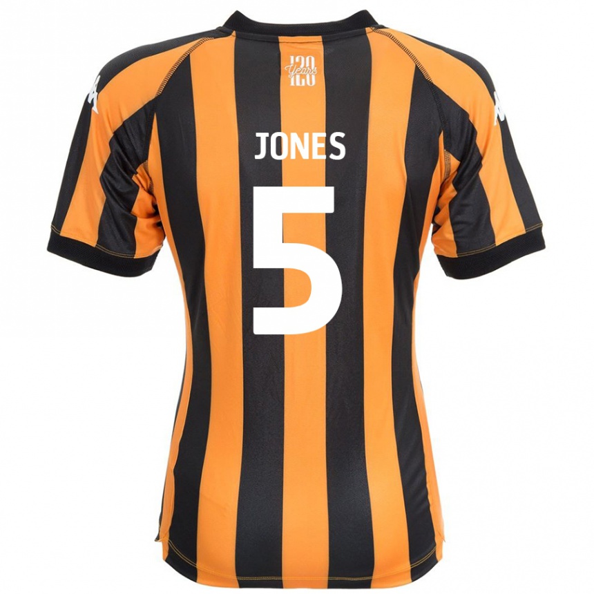 Enfant Football Maillot Alfie Jones #5 Noir Ambre Tenues Domicile 2024/25