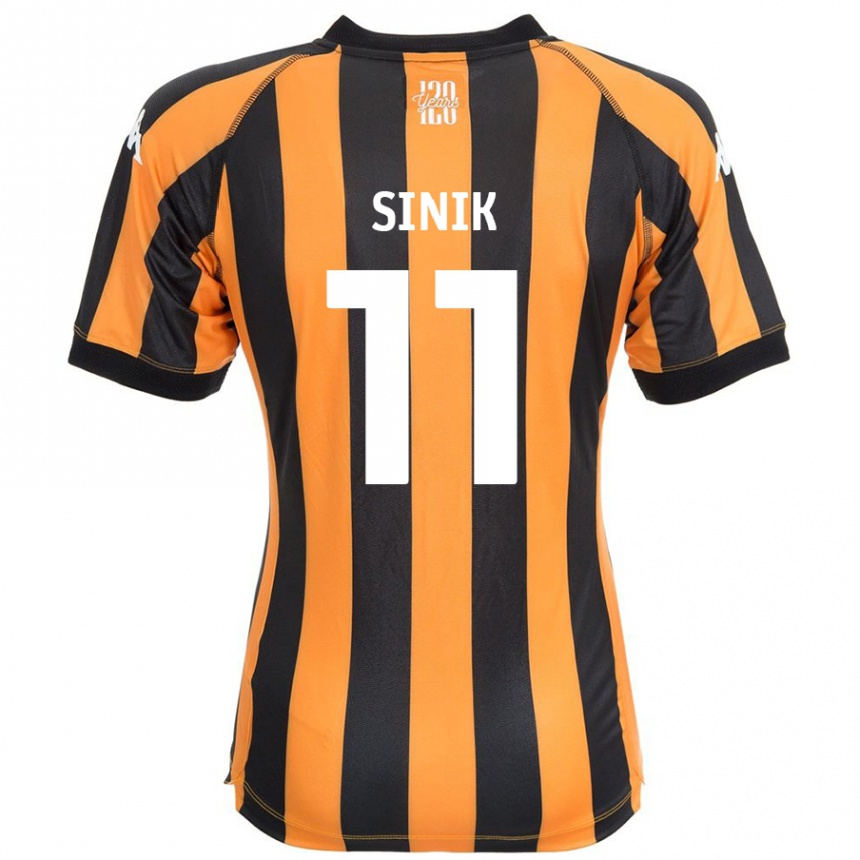 Enfant Football Maillot Doğukan Sinik #11 Noir Ambre Tenues Domicile 2024/25